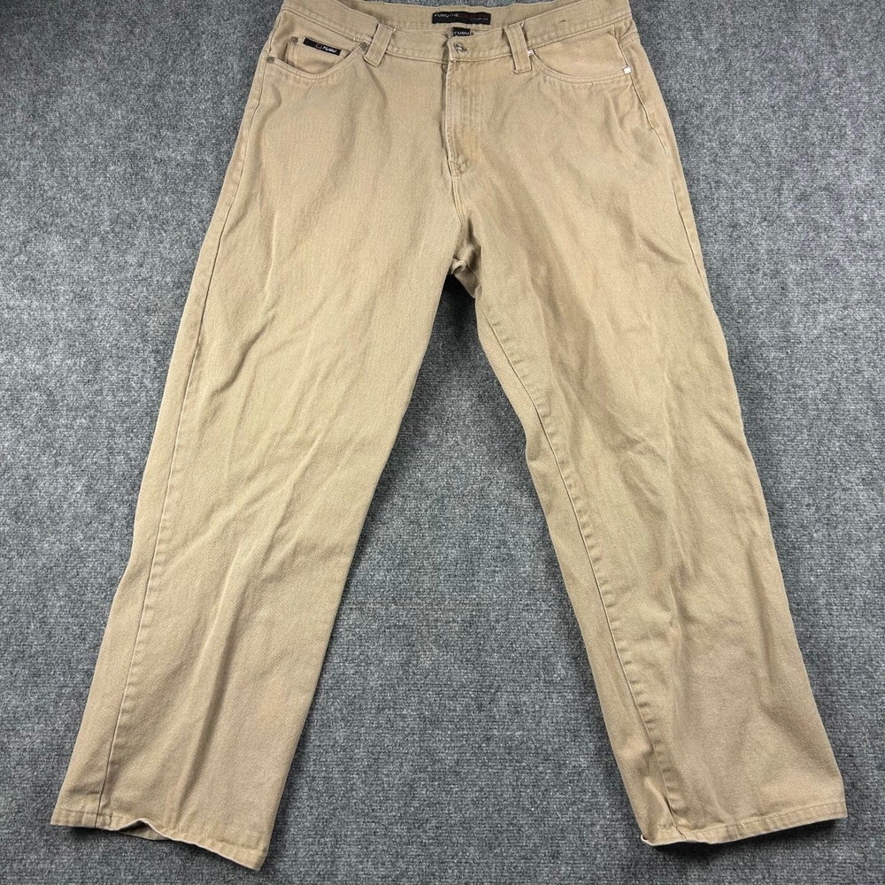 FUBU Jeans Mens 40x34 Tan Khaki Cotton Relaxed Straight Leg Vintage‎ Streetwear